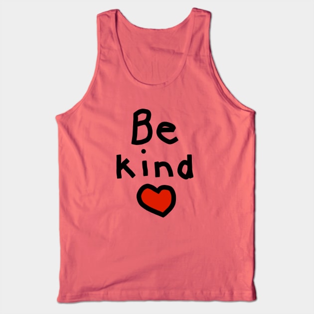 Be Kind with a Red Heart Tank Top by ellenhenryart